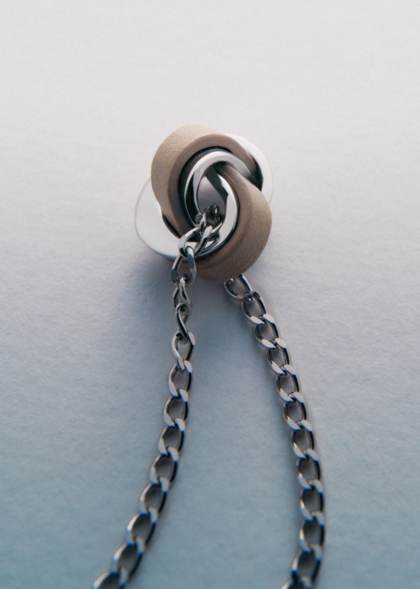 Collier Ormé - Argentée Cuir Taupe