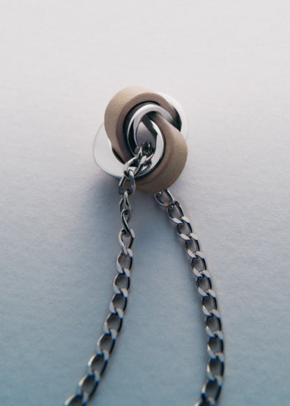 Collier Ormé - Argentée Cuir Taupe