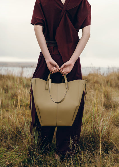 Cyme Tote - Olive Fumée Grainé