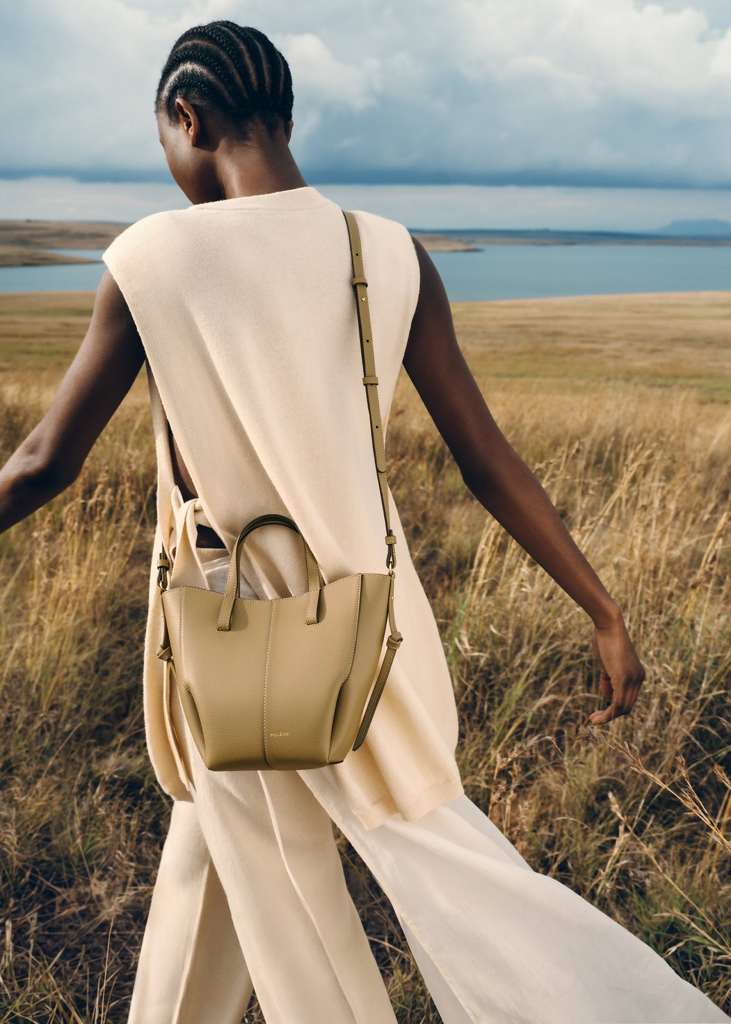 Cyme Tote Nano - Olive Fumée Grainé