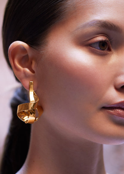 Boucles d’oreilles Spirales Éole - Dorée à l’or 24 carats