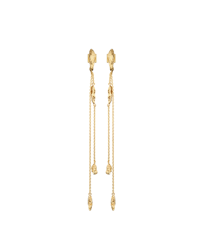 Boucles d'oreilles chaîne Eroz - Dorée à l’or 24 carats