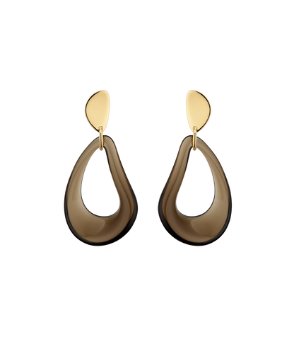 Boucles d'oreilles pendantes Naé - Verre fumé