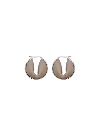 Créoles Ormé - Argentée Cuir Taupe