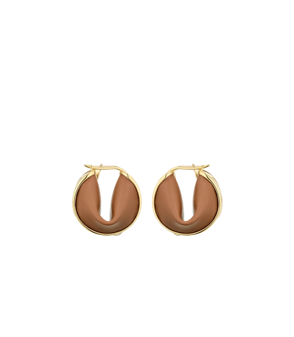 Créoles Ormé - Dorée Cuir Camel